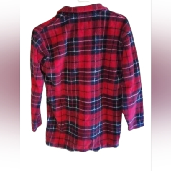 Lauren Ralph Lauren Red and Black Fleece Half Zip Jacket - Picture 2 of 3